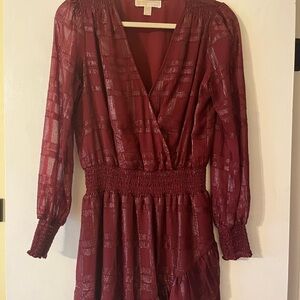 Burgundy Long Sleeve Dress